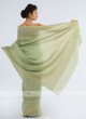 Pista Green chiffon Saree